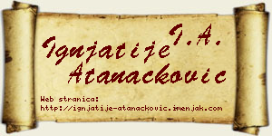 Ignjatije Atanacković vizit kartica